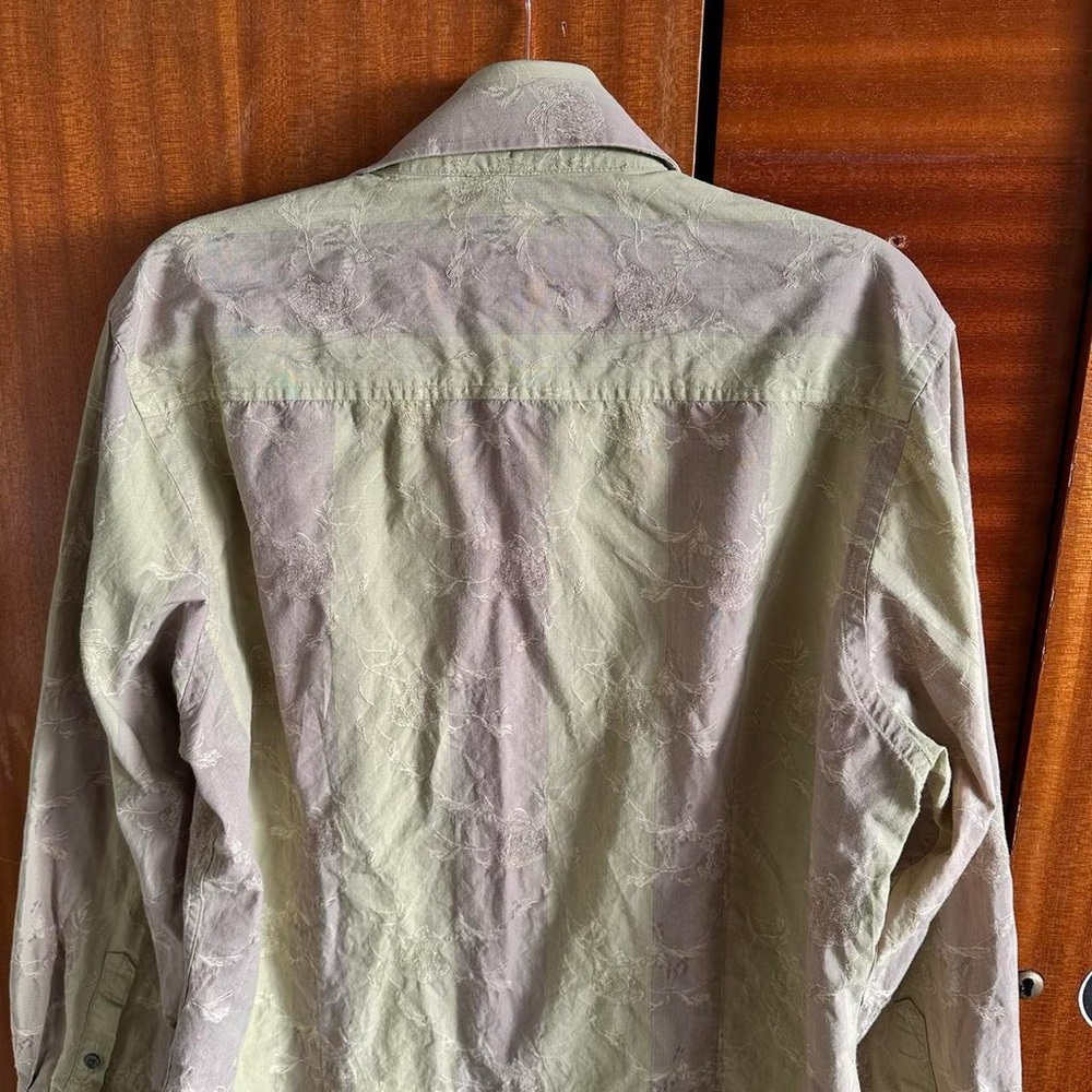 Kenneth Cole Beige Patterned Button Down Shirt - image 6